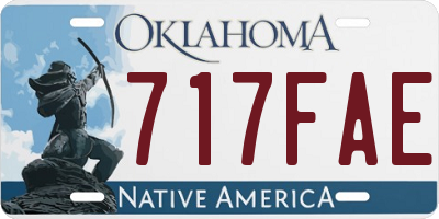 OK license plate 717FAE