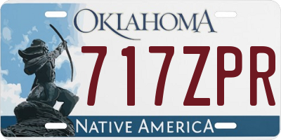 OK license plate 717ZPR