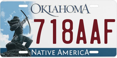 OK license plate 718AAF