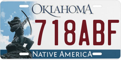 OK license plate 718ABF