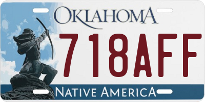 OK license plate 718AFF