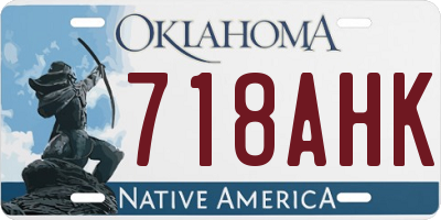 OK license plate 718AHK