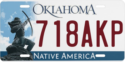OK license plate 718AKP