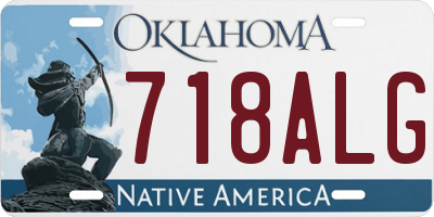 OK license plate 718ALG