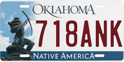 OK license plate 718ANK
