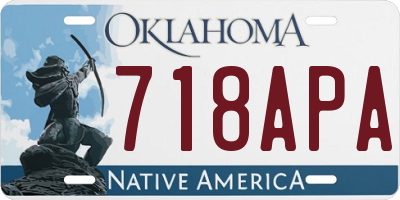 OK license plate 718APA
