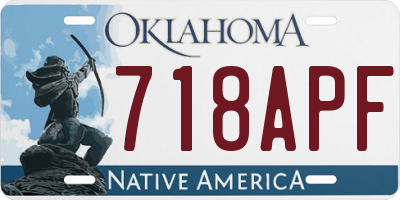 OK license plate 718APF