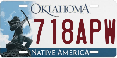 OK license plate 718APW