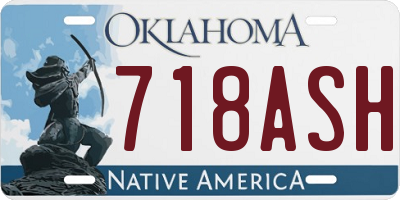 OK license plate 718ASH