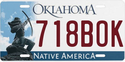 OK license plate 718BOK