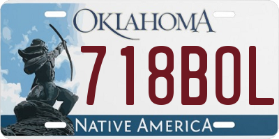 OK license plate 718BOL