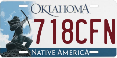 OK license plate 718CFN