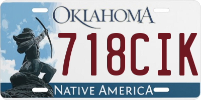 OK license plate 718CIK