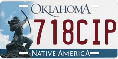 OK license plate 718CIP
