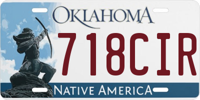 OK license plate 718CIR