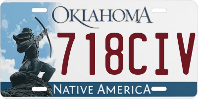 OK license plate 718CIV