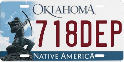 OK license plate 718DEP