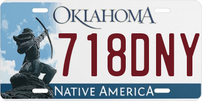 OK license plate 718DNY