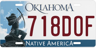 OK license plate 718DOF