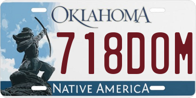 OK license plate 718DOM
