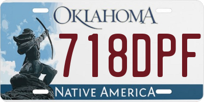 OK license plate 718DPF