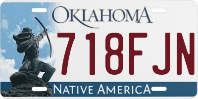 OK license plate 718FJN