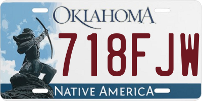 OK license plate 718FJW