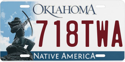OK license plate 718TWA