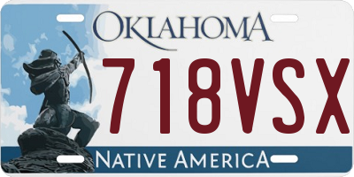OK license plate 718VSX