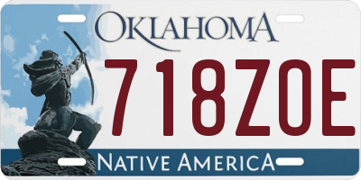 OK license plate 718ZOE
