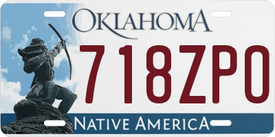 OK license plate 718ZPO