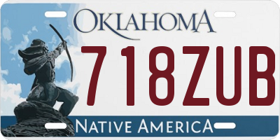 OK license plate 718ZUB