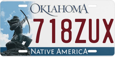 OK license plate 718ZUX