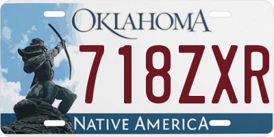 OK license plate 718ZXR