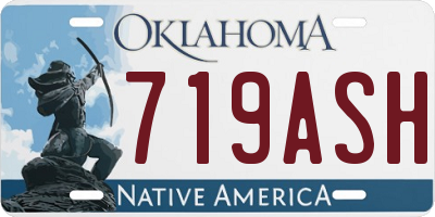OK license plate 719ASH