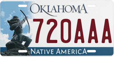 OK license plate 720AAA