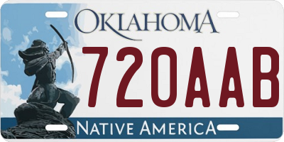 OK license plate 720AAB