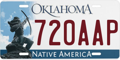 OK license plate 720AAP