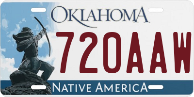 OK license plate 720AAW
