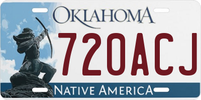 OK license plate 720ACJ