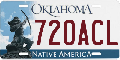 OK license plate 720ACL