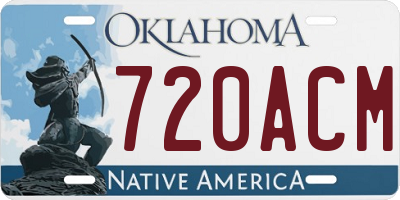 OK license plate 720ACM