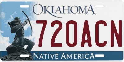 OK license plate 720ACN