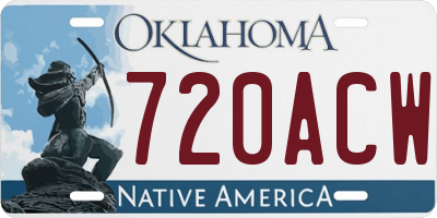 OK license plate 720ACW
