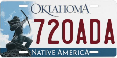OK license plate 720ADA