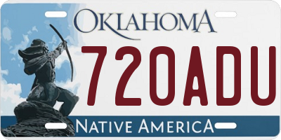 OK license plate 720ADU