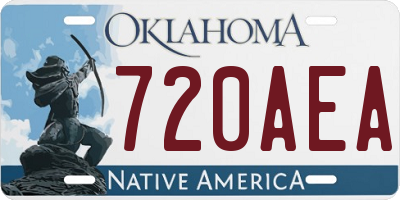 OK license plate 720AEA