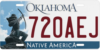 OK license plate 720AEJ