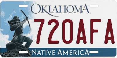 OK license plate 720AFA