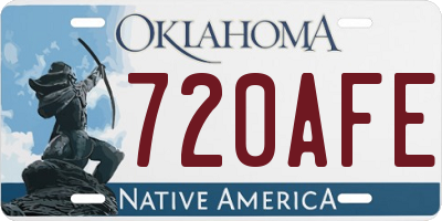 OK license plate 720AFE
